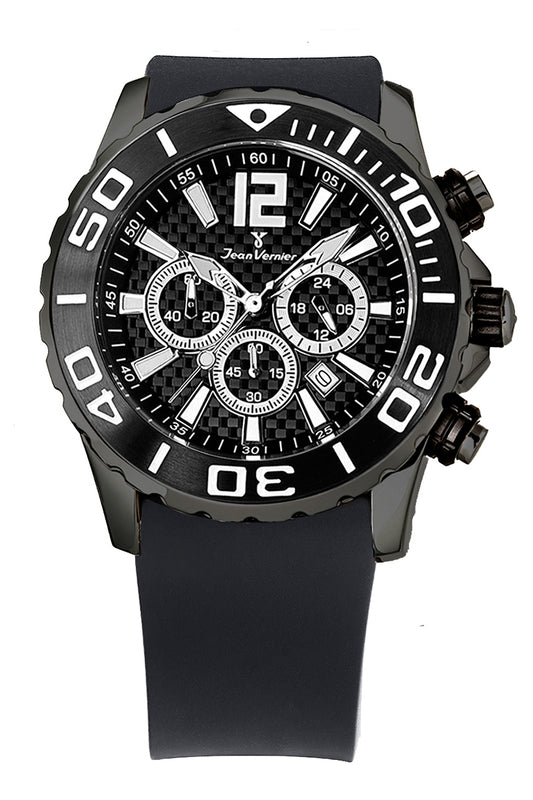 Relógio de Pulso Jean Vernier Pulseira Silicone Preto JV02094