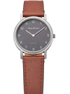Relógio de Pulso Jean Vernier Caixa Titânio Pulseira Marrom JV02239MM