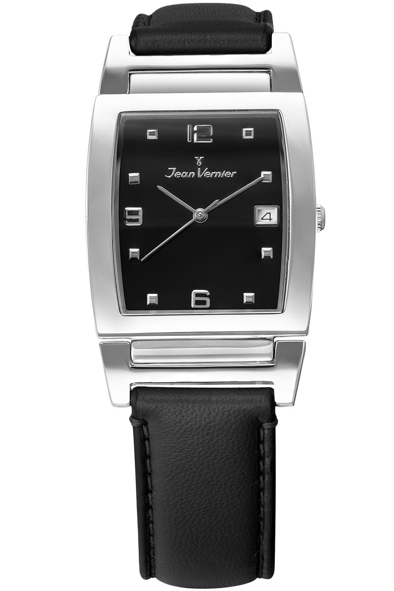 Relógio Jean Vernier Masculino Pulseira Couro Preto JV00238PP