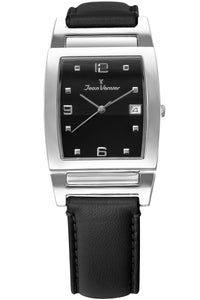 Relógio Jean Vernier Masculino Pulseira Couro Preto JV00238PP