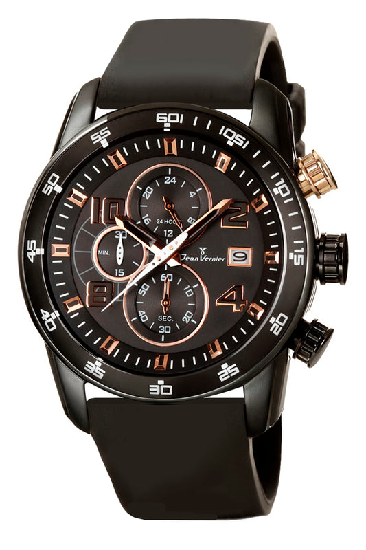 Relógio Jean Vernier Pulseira Silicone Cronógrafo JV00524