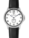 Relógio Jean Vernier Couro Preto Calendário Masculino JV00313B