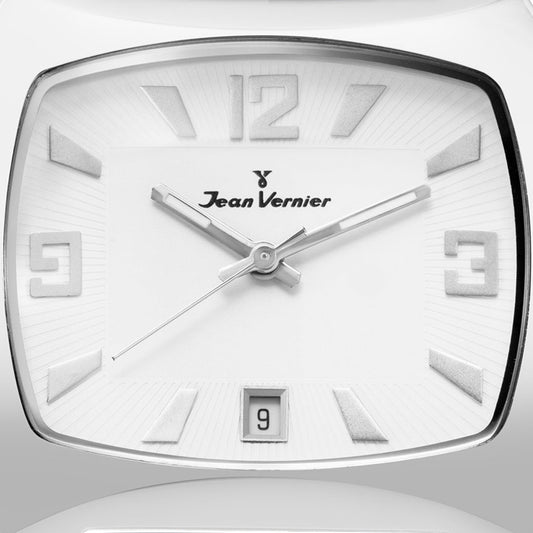 Relógio Jean Vernier Prata Pulseira Aço JV03435B-15
