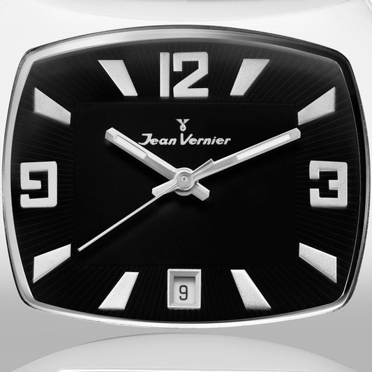 Relógio de Pulso Jean Vernier Couro Preto JV03435P