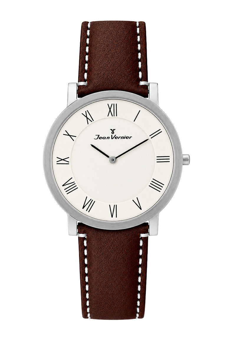 Relógio Masculino Jean Vernier Couro Marrom JV35676RBM