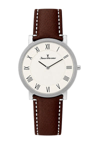 Relógio Masculino Jean Vernier Couro Marrom JV35676RBM
