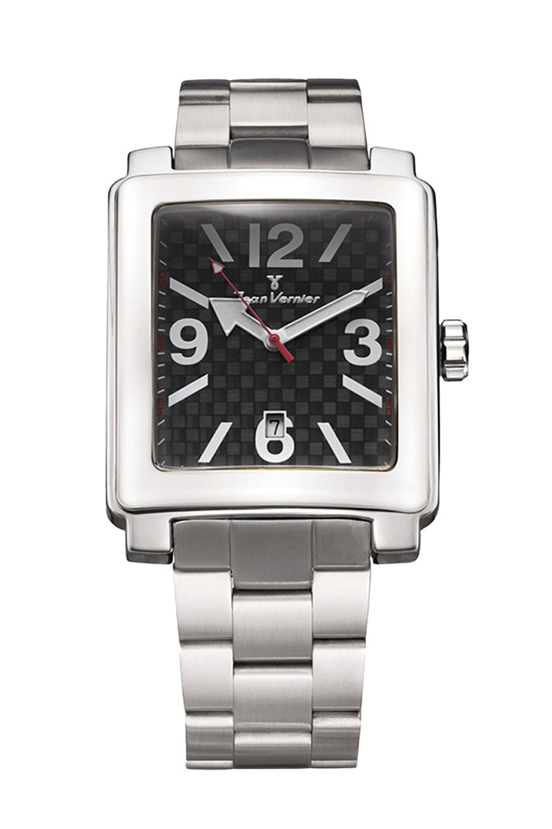 Relógio Jean Vernier Aço Inoxidável Calendário JV03760-15