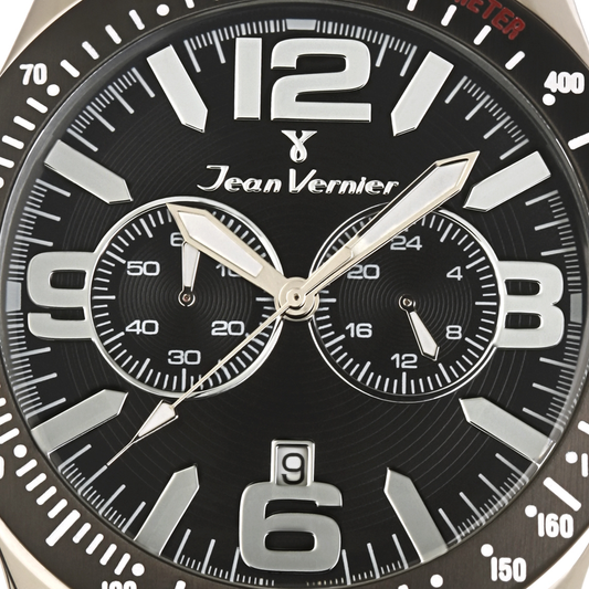 Relógio de Pulso Jean Vernier Masculino Preto Cronógrafo JV62831