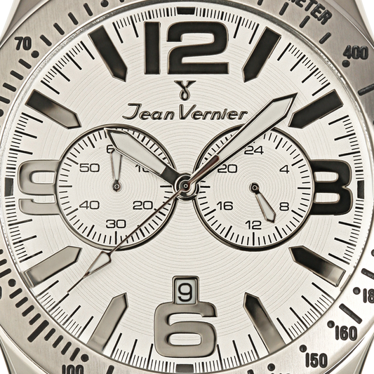 Relógio de Pulso Jean Vernier Prateado Cronógrafo JV62834
