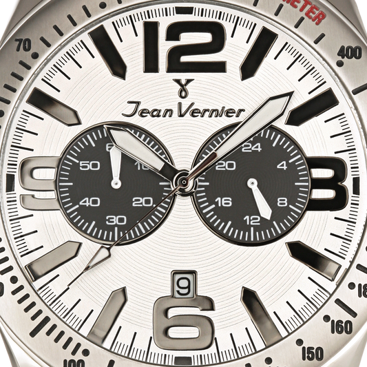 Relógio de Pulso Jean Vernier Prateado Cronógrafo JV62833