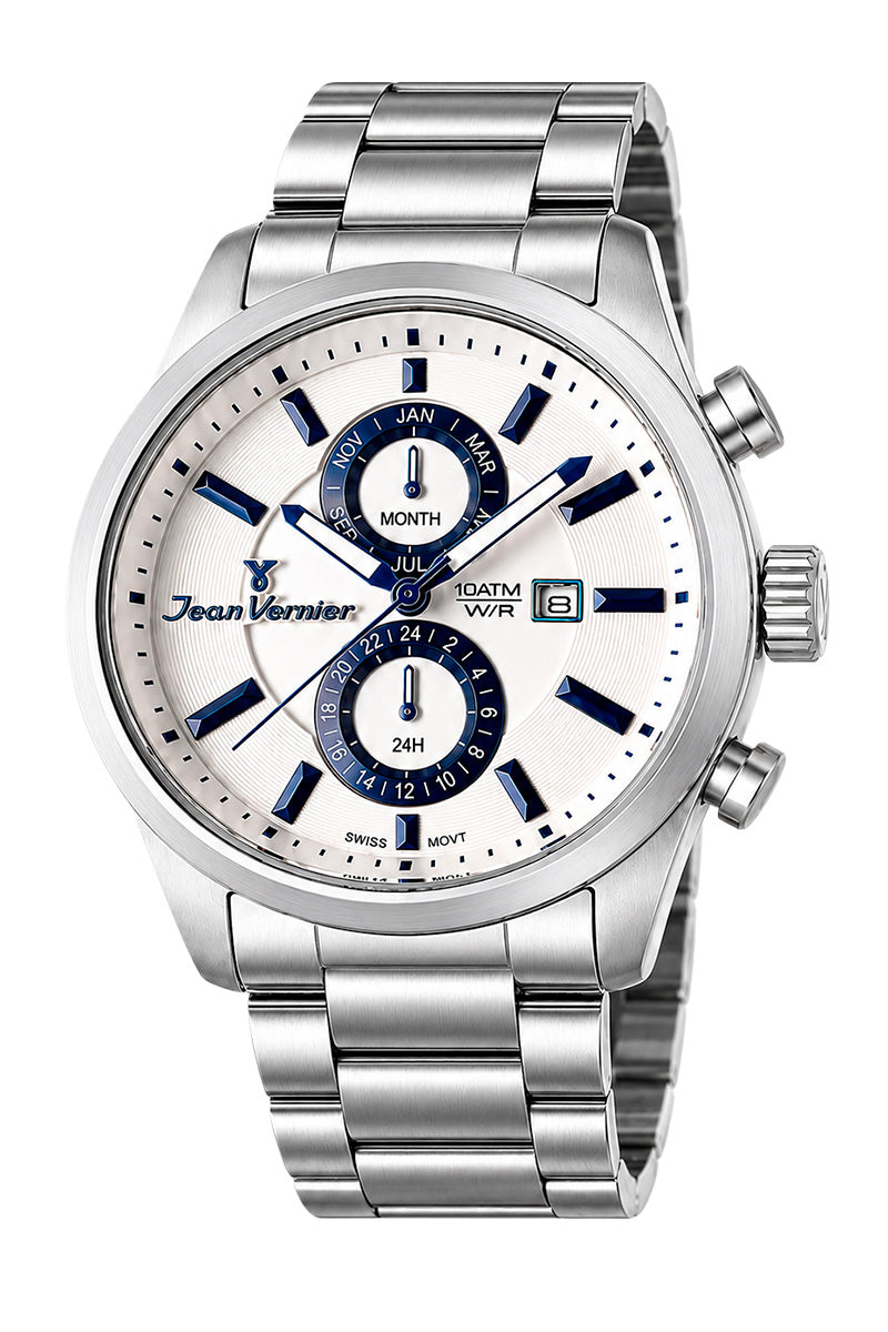 Relógio Masculino Jean Vernier Aço Movimento Suíço JV06359A-15