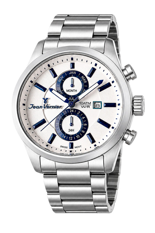 Relógio Masculino Jean Vernier Aço Movimento Suíço JV06359A-15