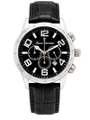 Relógio Masculino Jean Vernier Cronógrafo Couro Preto JV07004P