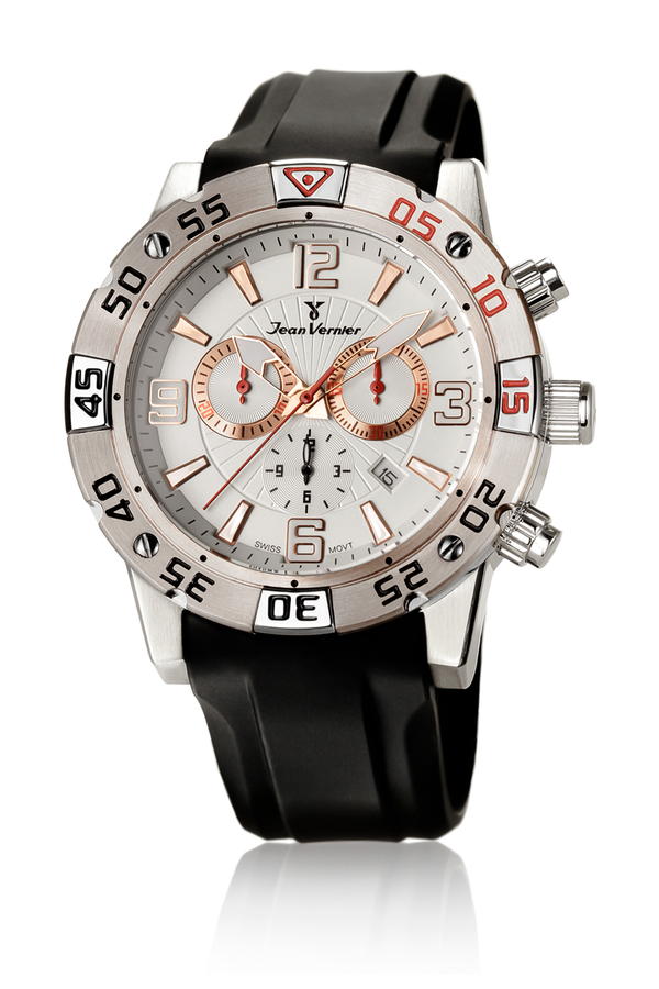 Relógio de Pulso Jean Vernier Preto Cronógrafo JV01110P