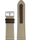 Pulseira Nylon Bege Fivela Prata PU296GB (24mm)