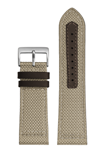 Pulseira Nylon Bege Fivela Prata PU296GB (24mm)