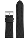 Pulseira Nylon Preto Fivela Prata PU296GP (24mm)
