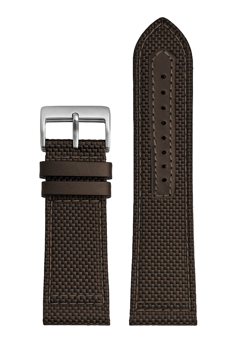 Pulseira de Couro/Nylon Com Fivela Prata (20mm - 24mm)
