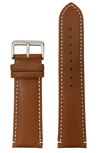 Pulseira Couro Grossa com Costura Branca PU168