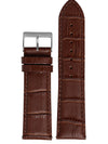 Pulseira Couro Marrom Tipo Croco Fivela Prata PU168CRM