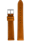 Pulseira Couro Lisa Havana Fivela Prata