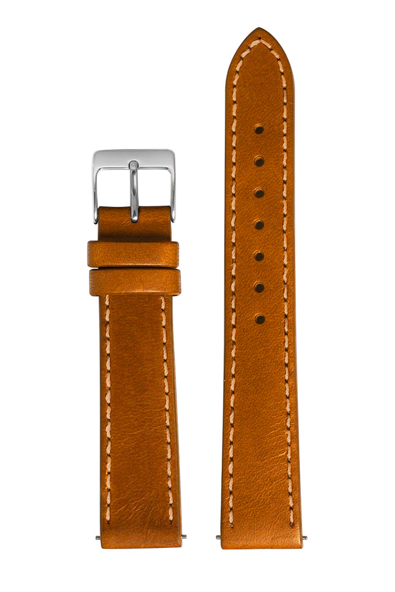 Pulseira Couro com Costura Uniforme da Mesma Cor (18mm e 20mm)