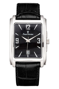 Relógio Jean Vernier Retangular Pulseira Couro JV02292P