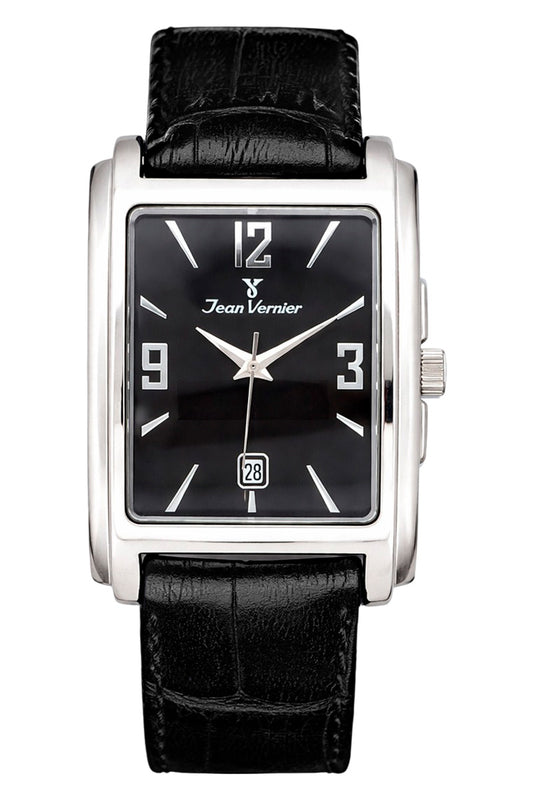 Relógio Jean Vernier Retangular Pulseira Couro JV02292P