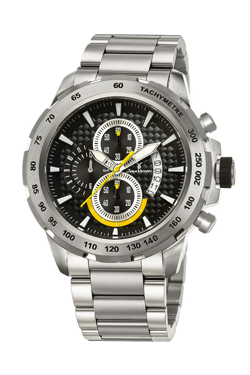 Relógio Jean Vernier Masculino Aço Inoxidável Cronógrafo JV00737-15