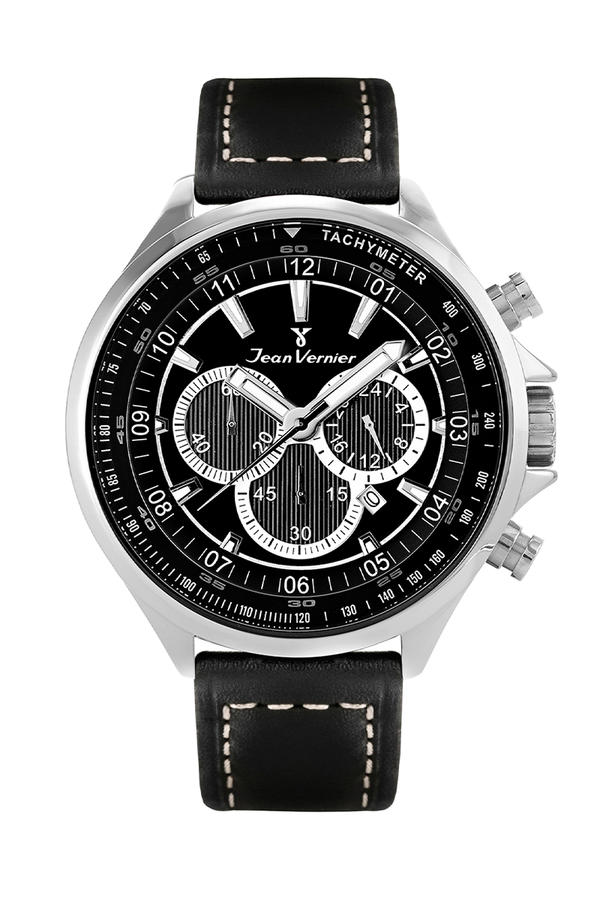 Relógio de Pulso Jean Vernier Preto Cronógrafo JV01372