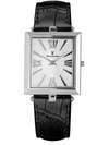 Relógio Jean Vernier Pulseira Couro Preto Caixa Slim JV00711