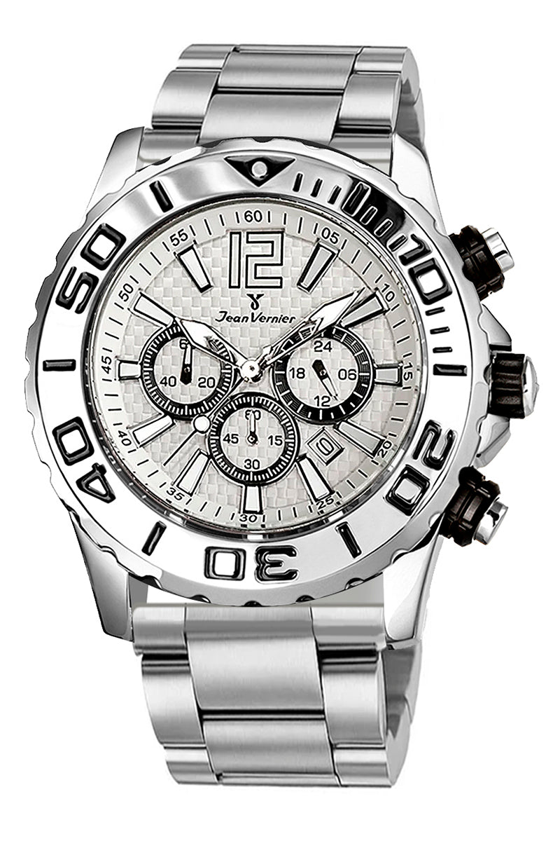 Relógio de Pulso Jean Vernier Cronógrafo Aço JV02091-15