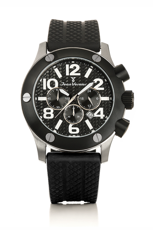 Relógio Jean Vernier Masculino Cronógrafo Preto JV08744