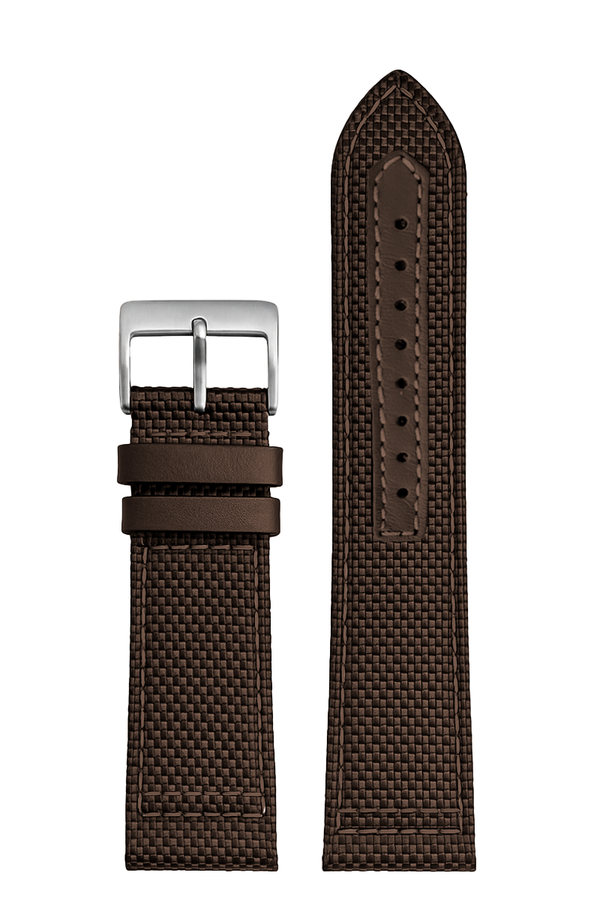 Pulseira Nylon Marrom Fivela Prata PU296M (20mm)