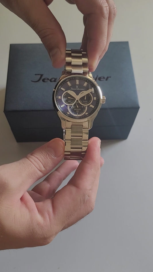 Relógio de Pulso Jean Vernier Masculino Prata Cronógrafo JV01763