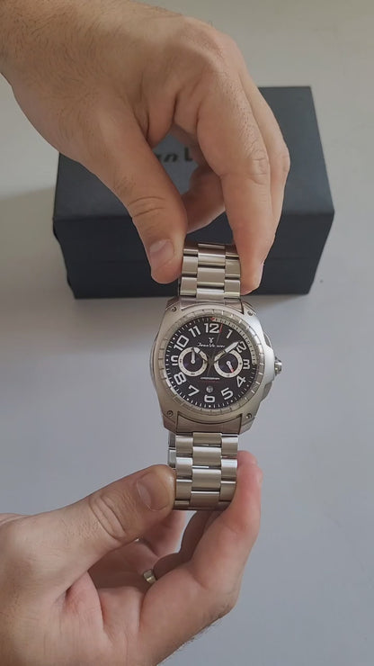 Relógio Jean Vernier Masculino Aço Cronógrafo JV00098-15