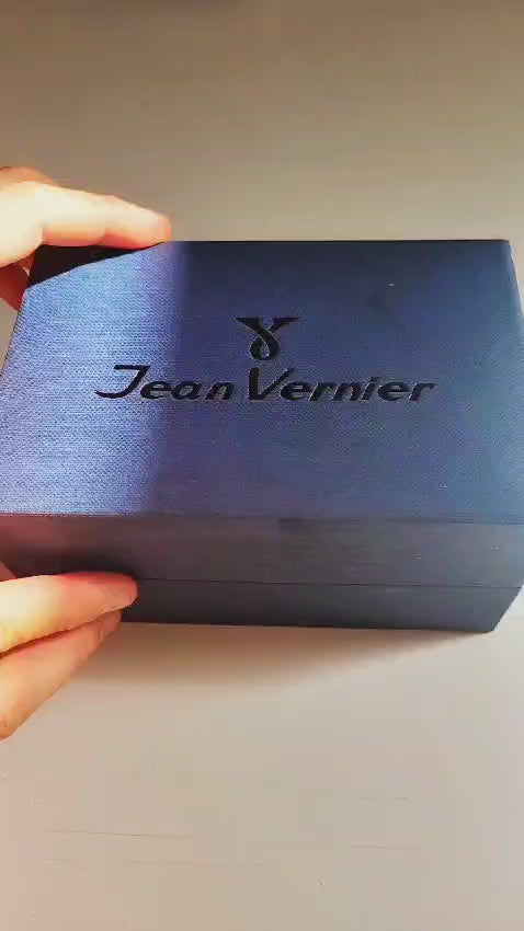 Relógio Jean Vernier Couro Preto Calendário Masculino JV00313P