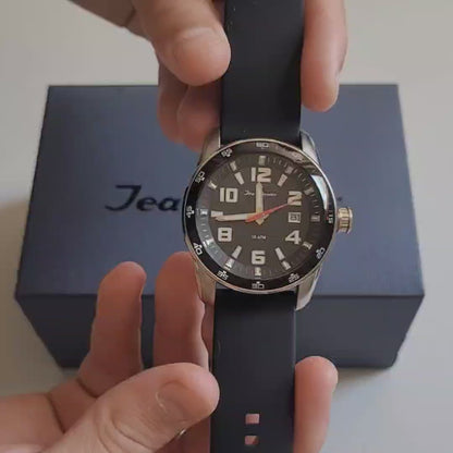 Relógio Jean Vernier Pulseira Silicone Preto JV00519SP