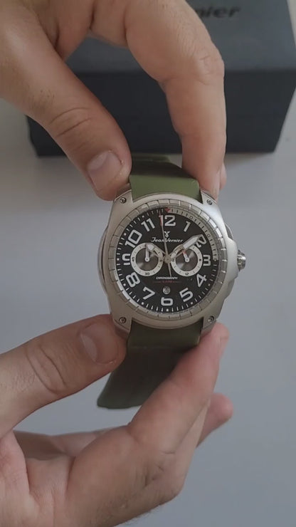 Relógio Jean Vernier Masculino Cronógrafo Verde JV00097-30v