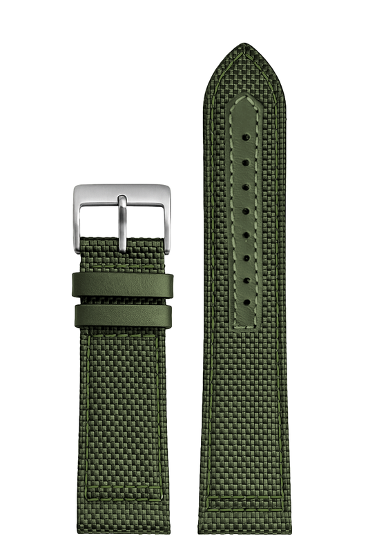 Pulseira Lona Verde Fivela Prata PU296V (18mm)