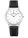 Relógio Jean Vernier Pulseira Couro Preto Social JV00043