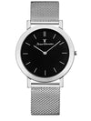 Relógio Jean Vernier Aço Inoxidável Mostrador Preto Caixa Slim JV00046A
