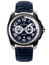 Relógio Jean Vernier Masculino Pulseira Couro Azul Multifunção JV00098C
