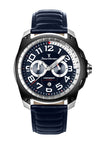 Relógio Jean Vernier Masculino Pulseira Couro Azul Cronógrafo JV00098C