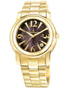Relógio Jean Vernier Aço Inoxidável Dourado Feminino Movimento Suíço JV01008