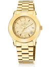 Relógio Jean Vernier Dourado Feminino Calendário Movimento Suíço JV01023