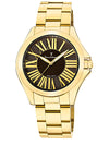 Relógio Jean Vernier Dourado e Marrom Redondo Feminino Movimento Suíço JV01125