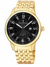 Relógio Jean Vernier Dourado Masculino Movimento Suíço Calendário JV01130