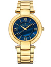 Relógio Jean Vernier Dourado e Azul Feminino Movimento Suíço JV01142