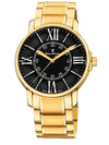Relógio Jean Vernier Aço Dourado Masculino Fecho Duplo  Movimento Suíço  JV01157